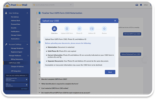 USPS Form 1583
